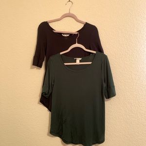 H&M BUNDLE basic black/green shirts